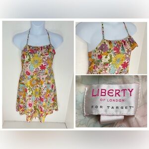 Liberty Of London X Target Floral Halter Sundress Sz Medium Girlie Poppy Flowers